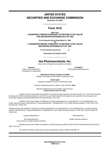 Vorschaubild Ionis Pharmaceuticals
 10-Q Quartalsbericht  