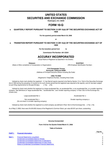 Miniature Accuray 10-Q Rapport trimestriel  