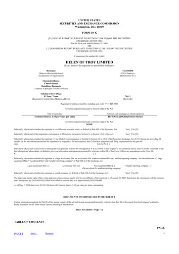 Thumbnail Helen of Troy 10-K Annual Report 