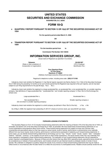 Thumbnail Information Services Group 10-Q Quarterly Report FY 