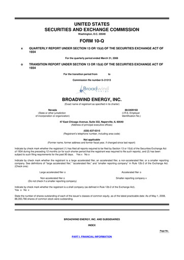 Thumbnail Broadwind 10-Q Quarterly Report FY 
