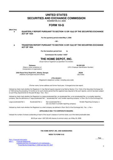 Vorschaubild Home Depot 10-Q Quartalsbericht  