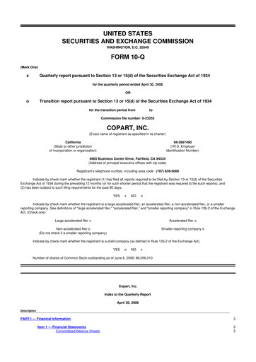 Miniature Copart
 10-Q Rapport trimestriel  