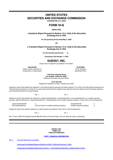 Thumbnail Guess 10-Q Quarterly Report FY 