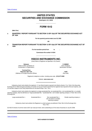 Thumbnail Veeco
 10-Q Quarterly Report FY 