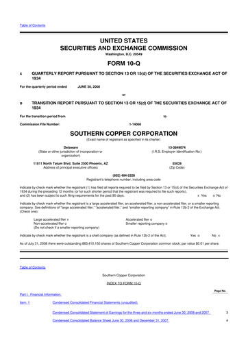 Thumbnail Southern Copper 10-Q Quarterly Report FY 