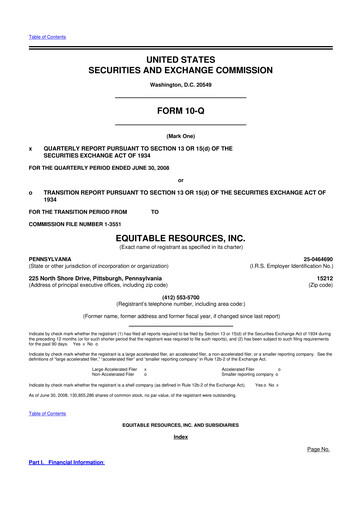 Vorschaubild EQT Corporation
 10-Q Quartalsbericht  