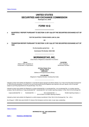 Vorschaubild Morningstar
 10-Q Quartalsbericht  