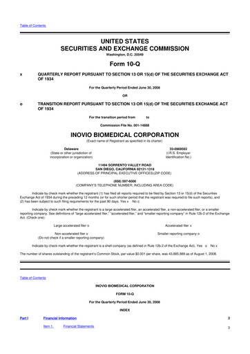 Vorschaubild Inovio Pharmaceuticals 10-Q Quartalsbericht  