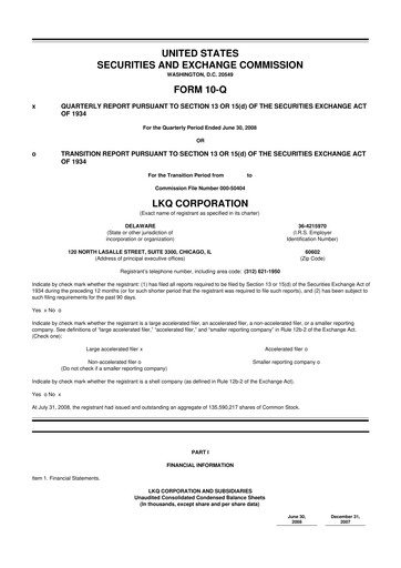 Thumbnail LKQ Corporation 10-Q Quarterly Report FY 