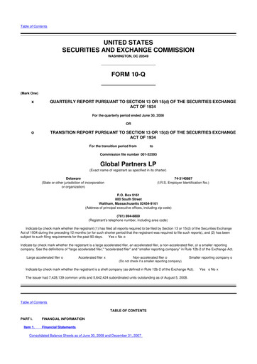 Thumbnail Global Partners LP 10-Q Quarterly Report FY 