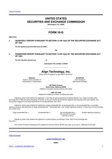 Miniature Align Technology
 10-Q Rapport trimestriel  