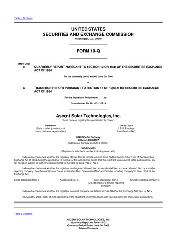 Thumbnail Ascent Solar Technologies 10-Q Quarterly Report FY 
