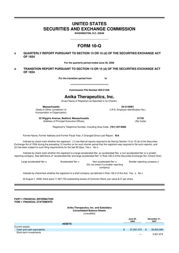 Thumbnail Anika Therapeutics 10-Q Quarterly Report FY 