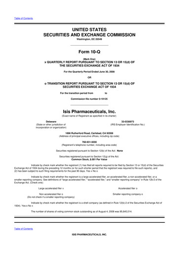 Vorschaubild Ionis Pharmaceuticals
 10-Q Quartalsbericht  