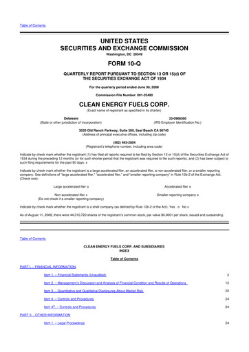 Thumbnail Clean Energy Fuels 10-Q Quarterly Report FY 