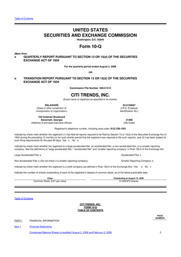 Vorschaubild Citi Trends, Inc. 10-Q Quartalsbericht  