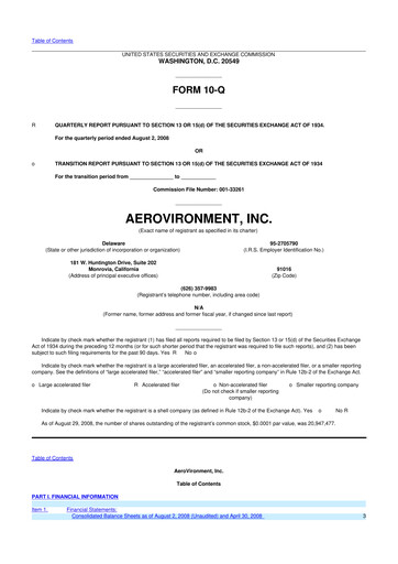 Thumbnail AeroVironment 10-Q Quarterly Report FY 