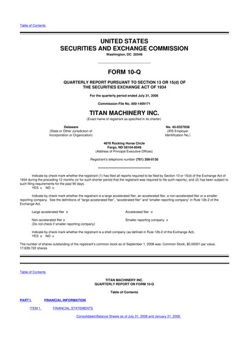 Thumbnail Titan Machinery 10-Q Quarterly Report FY 