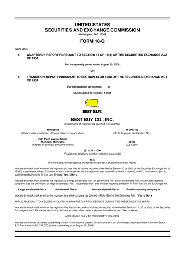 Thumbnail Best Buy 10-Q Quarterly Report FY 