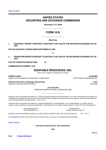 Vorschaubild EQT Corporation
 10-Q Quartalsbericht  