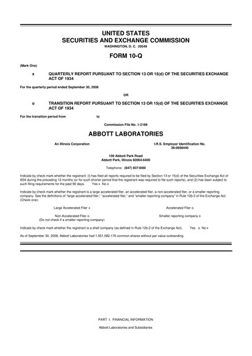 Thumbnail Abbott Laboratories 10-Q Quarterly Report FY 