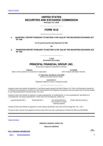 Thumbnail Principal Financial Group 10-Q Quarterly Report FY 