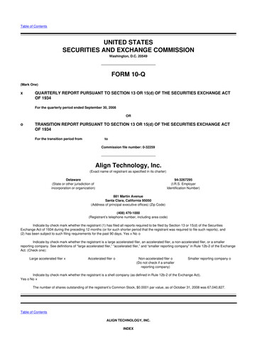 Miniature Align Technology
 10-Q Rapport trimestriel  
