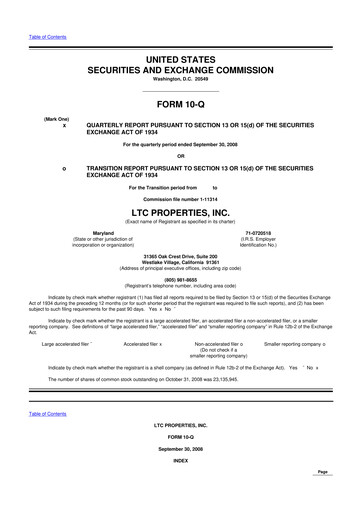Thumbnail LTC Properties 10-Q Quarterly Report FY 