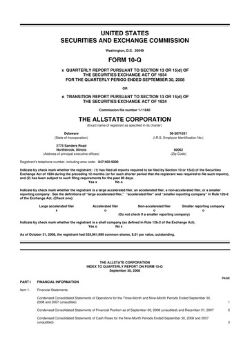 Vorschaubild Allstate 10-Q Quartalsbericht  