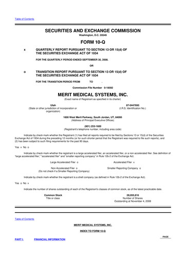 Thumbnail Merit Medical 10-Q Quarterly Report FY 