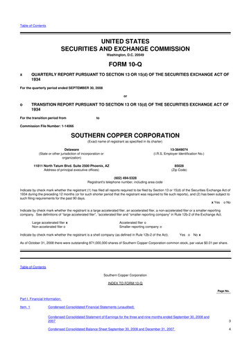 Thumbnail Southern Copper 10-Q Quarterly Report FY 