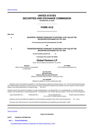 Thumbnail Global Partners LP 10-Q Quarterly Report FY 