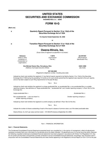 Thumbnail O-I Glass
 10-Q Quarterly Report FY 