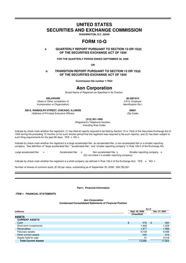 Vorschaubild Aon 10-Q Quartalsbericht  