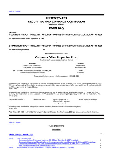 Thumbnail COPT Defense Properties 10-Q Quarterly Report FY 