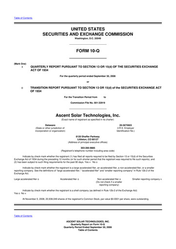 Thumbnail Ascent Solar Technologies 10-Q Quarterly Report FY 
