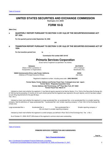 Vorschaubild Primoris Services Corporation
 10-Q Quartalsbericht  