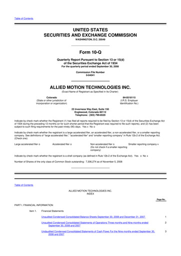 Thumbnail Allient 10-Q Quarterly Report FY 