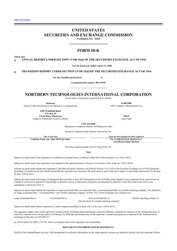 Thumbnail Northern Technologies International 10-K Annual Report 