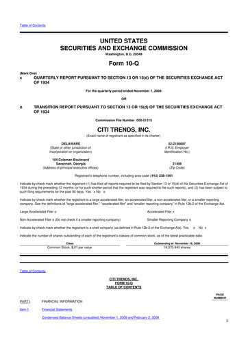 Vorschaubild Citi Trends, Inc. 10-Q Quartalsbericht  