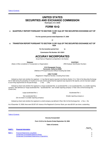 Miniature Accuray 10-Q Rapport trimestriel  