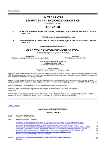 Thumbnail Gladstone Investment 10-Q Quarterly Report FY 