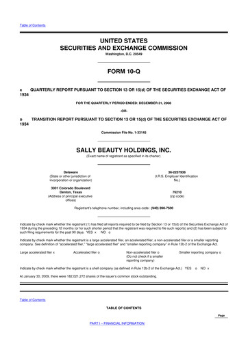 Thumbnail Sally Beauty Holdings 10-Q Quarterly Report FY 