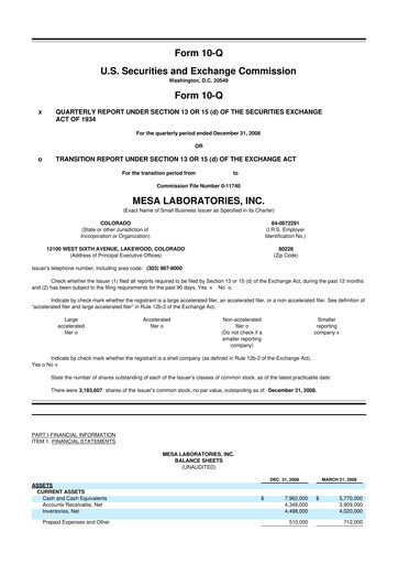 Thumbnail Mesa Laboratories 10-Q Quarterly Report FY 