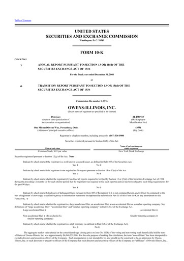 Thumbnail O-I Glass
 10-K Annual Report 