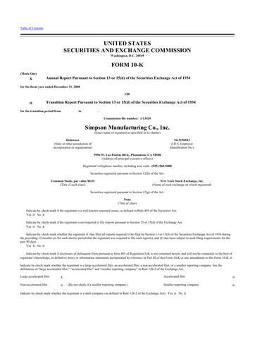 Thumbnail Simpson Manufacturing Company
 10-K Annual Report 
