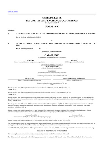 Thumbnail Gaia 10-K Annual Report 