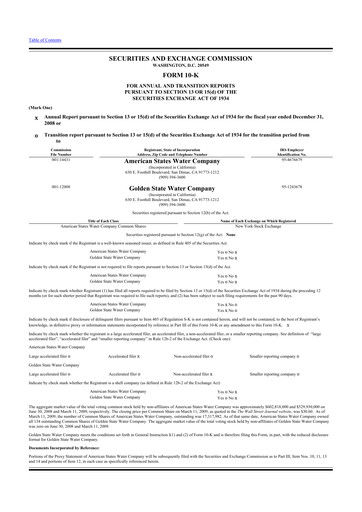 Thumbnail American States Water
 10-K Annual Report 