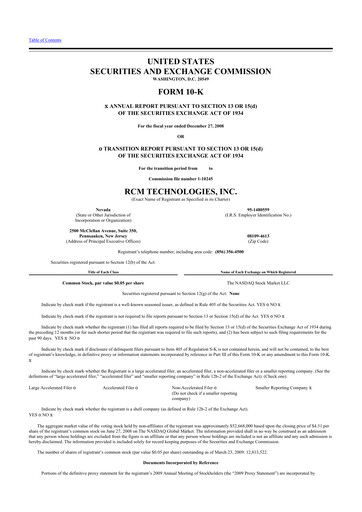 Thumbnail RCM Technologies 10-K Annual Report 